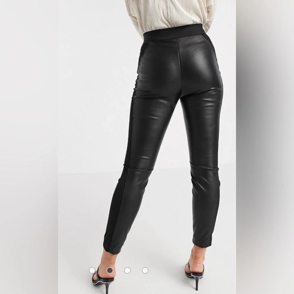 Ted Baker Faux Leather Black Leggings - Picture 3 of 9
